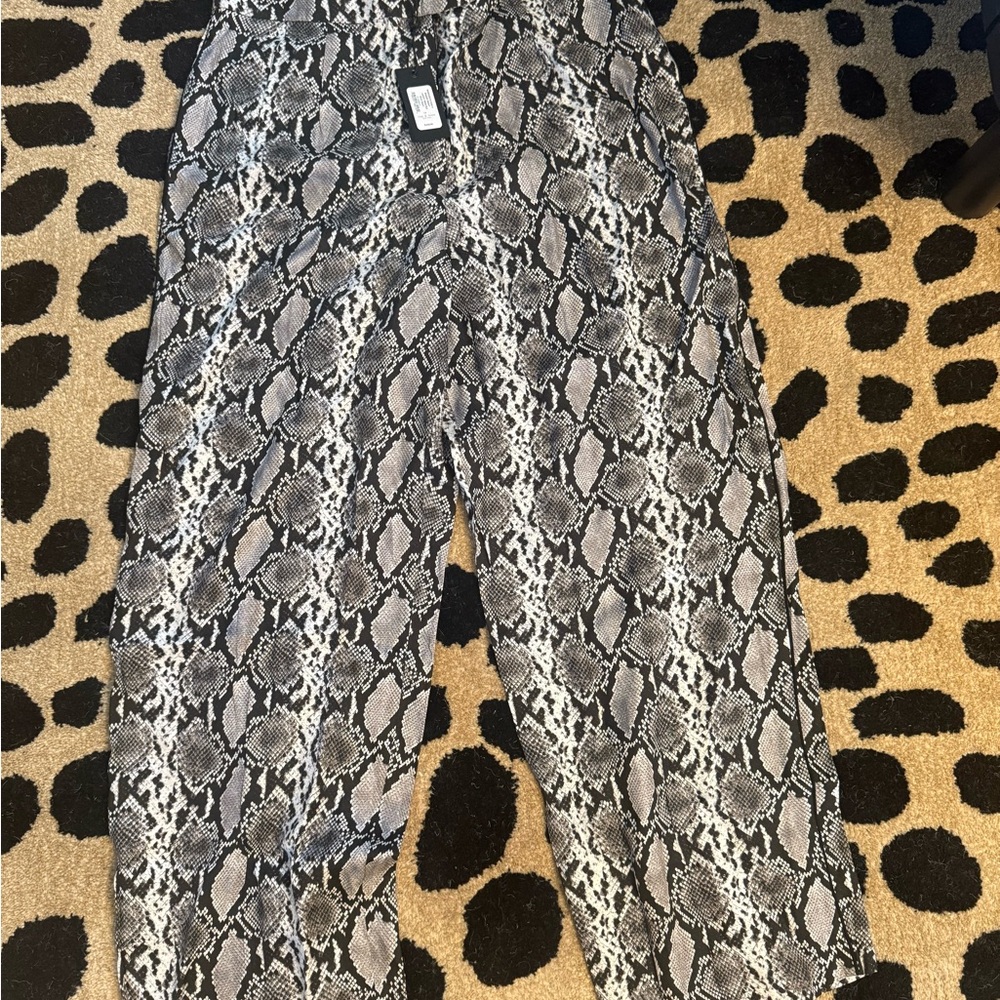 Silk snakeskin wide leg pants from rag and bone.